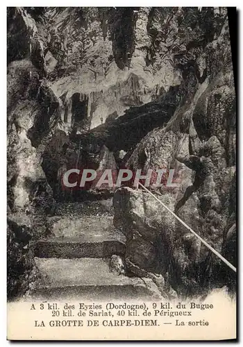 Cartes postales Grotte de Carpe Diem Les Eyzies Dordogne La sortie Grottes