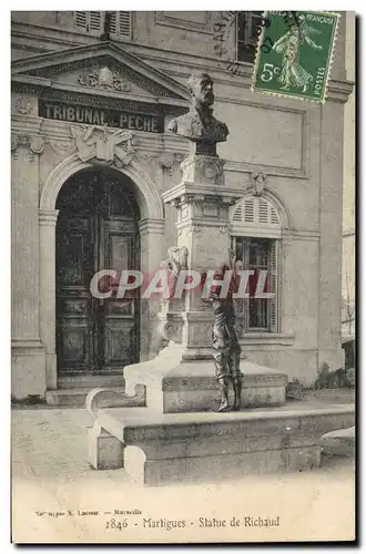 Ansichtskarte AK Palais de justice Tribunal de Peche Martigues Statue de Richaud