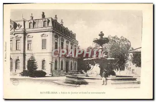 Cartes postales Palais de justice et fontaine monumentale Montelimar