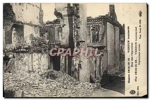 Ansichtskarte AK Militaria Verdun bombarde Rue des Capucines