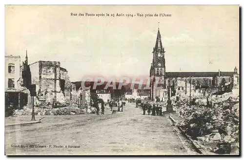 Cartes postales Militaria Rue des ponts apres le 25 aout 1814 Vue prise de l'Ouest
