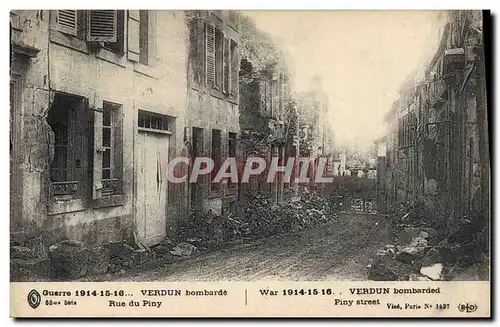 Ansichtskarte AK Militaria Verdun bombarde Rue du Piny