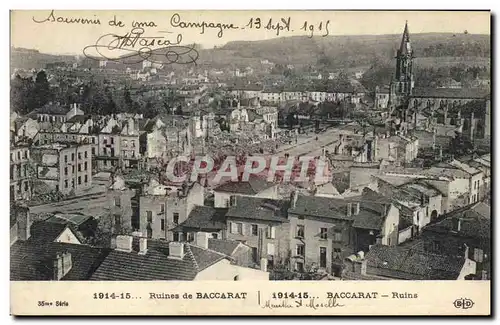 Cartes postales Militaria Ruines de Baccarat