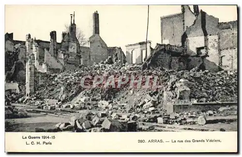 Cartes postales Militaria Arras La rue des Grands Vieziers