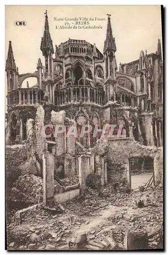 Cartes postales Militaria Reims L'abside de la cathedrale