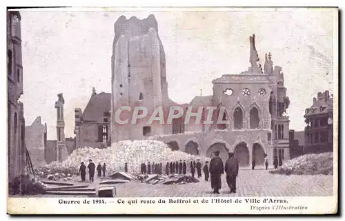 Ansichtskarte AK Militaria Ce qui reste du beffroi et de l'Hotel de ville d'Arras