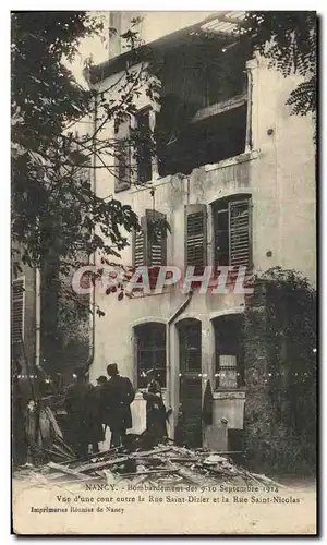 Ansichtskarte AK Militaria Nancy Bombardement Vue d'une cour entre la Rue Saint Dizier et la Rue Saint Nicolas