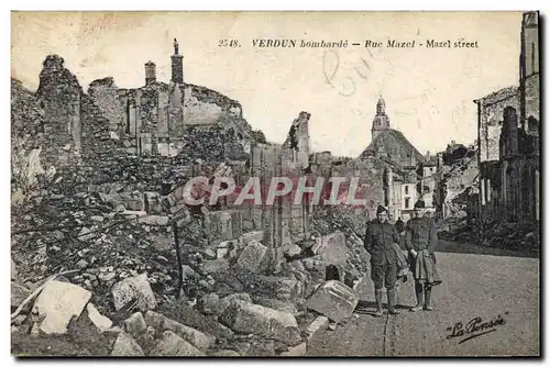 Ansichtskarte AK Militaria Verdun bombarde Rue Mazel