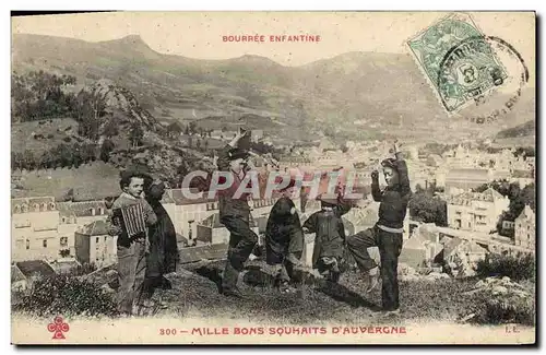Cartes postales Folklore Bourree Enfantine Auvergne Accordeon