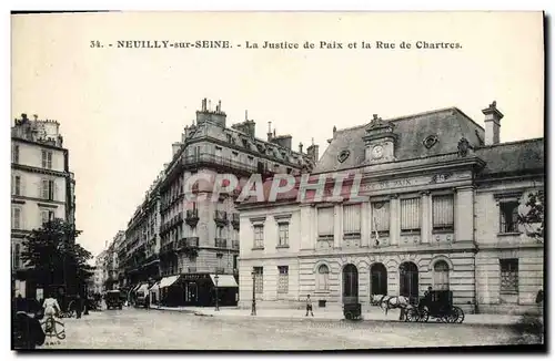 Cartes postales Palais de justice Neuilly sur Seine La Justice de Paix et la rue de Chartres