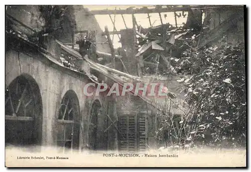 Cartes postales Militaria Pont a Mousson Maison bombardee