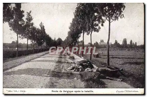 Ansichtskarte AK Militaria Route de Belgique apres la bataille