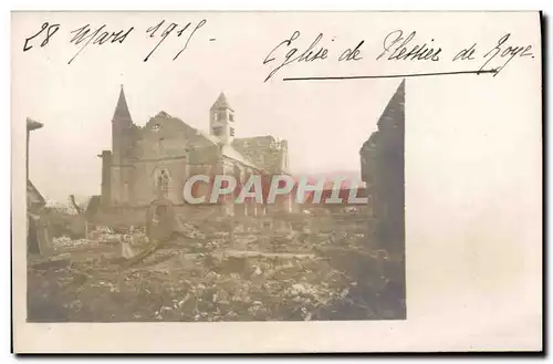 CARTE PHOTO Eglise de Plessier de Roye 1919 Militaria