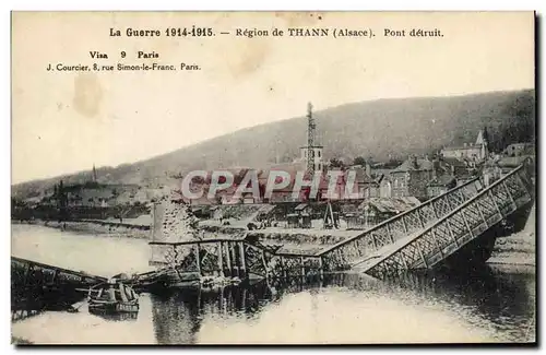 Cartes postales Militaria Region de Thann Pont detruit