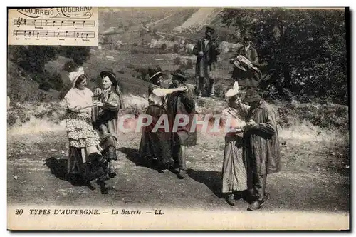 Cartes postales Folklore Auvergne La Bourree