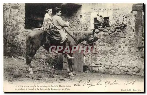 Ansichtskarte AK Folklore le Velay Cheval