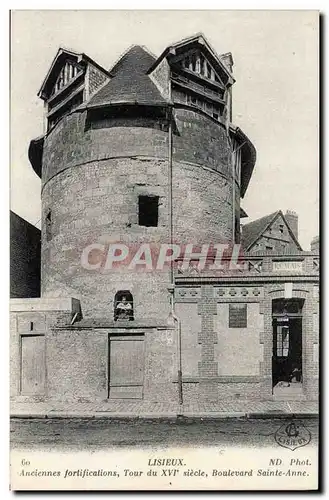 Cartes postales Chateau Lisieux Anciennes fortifications Tour du 16eme Boulevard Sainte Anne