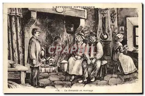 Ansichtskarte AK Folklore Auvergne La demande en mariage
