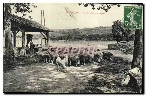 Ansichtskarte AK Folklore Auvergne La fontaine du berger Moutons