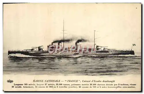 Ansichtskarte AK Bateau de Guerre France Cuirasse d'escadre dreadnought