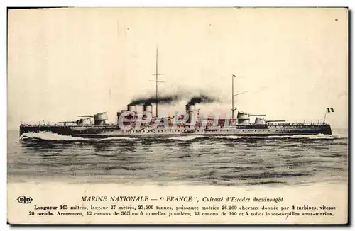 Cartes postales Bateau de Guerre France Cuirasse d'escadre dreadnought