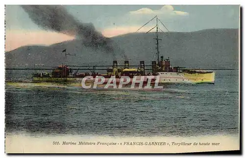 Cartes postales Bateau de Guerre Francis Garnier Torpilleur en haute mer