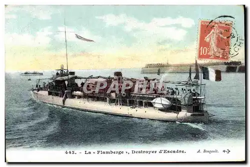 Cartes postales Bateau de Guerre La Flamberge Destroyer d'escadre