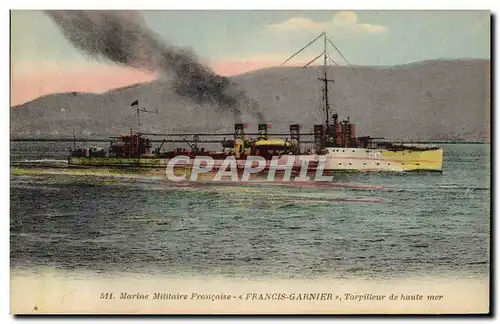 Ansichtskarte AK Bateau de Guerre Francis Garnier Torpilleur en haute mer