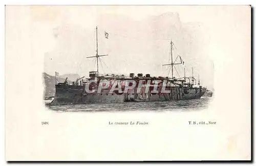 Ansichtskarte AK Bateau de Guerre Le croiseur La Foudre