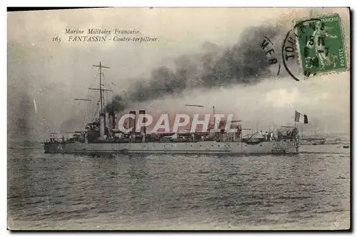 Cartes postales Bateau de Guerre Fantassin Contre torpilleur