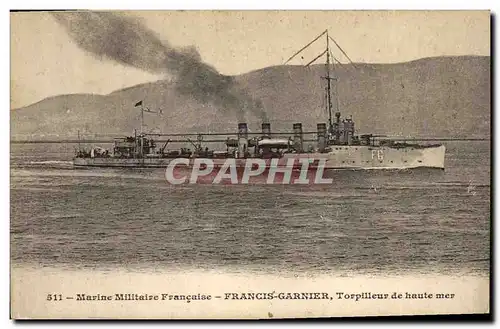 Ansichtskarte AK Bateau de Guerre Francis Garnier Torpilleur en haute mer