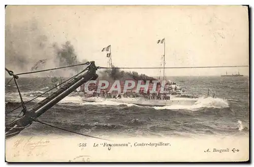 Ansichtskarte AK Bateau de Guerre Le Fauconneau Contre torpilleur