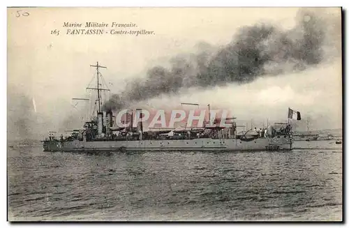 Cartes postales Bateau de Guerre Fantassin Contre torpilleur