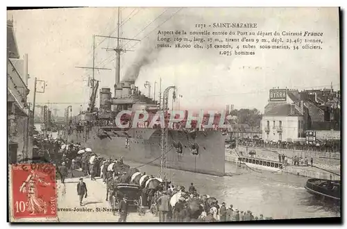 Ansichtskarte AK Bateau de Guerre Saint Nazaire Aspect de la nouvelle entree du port au depart du Cuirasse France