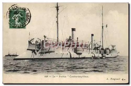 Ansichtskarte AK Bateau de Guerre Le Forbin Contre torpilleur