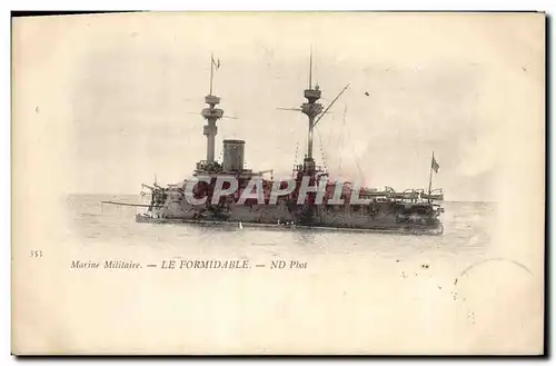 Cartes postales Bateau de Guerre Le Formidable