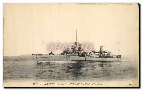 Ansichtskarte AK Bateau de Guerre Fanfare Contre torpilleur