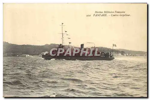 Ansichtskarte AK Bateau de Guerre Fanfare Contre torpilleur
