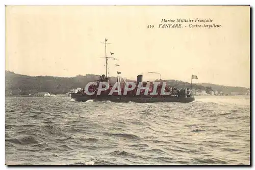Cartes postales Bateau de Guerre Fanfare Contre torpilleur
