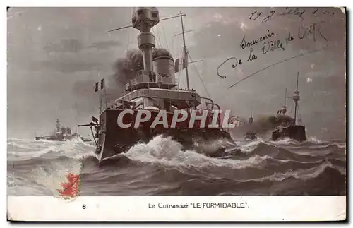 Cartes postales Bateau de Guerre Le cuirasse Le Formidable