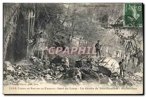 Cartes postales Grotte Grottes Saut du Loup La grotte de petrification Stalactites