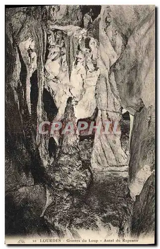 Ansichtskarte AK Grotte Grottes Lourdes Grottes du loup Autel du repentir