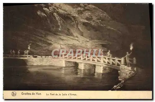 Cartes postales Grotte Grottes de Han Le pont de la salle d'armes