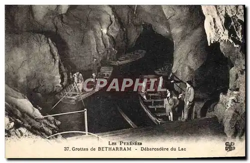 Ansichtskarte AK Grotte Grottes de Betharram Debarcedere du Lac Barque