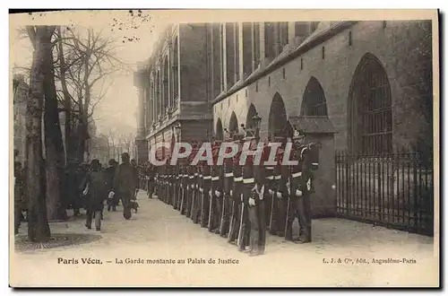 Cartes postales Palais de Justice Paris Vecu La Garde montante au Palais de Justice Militaria TOP