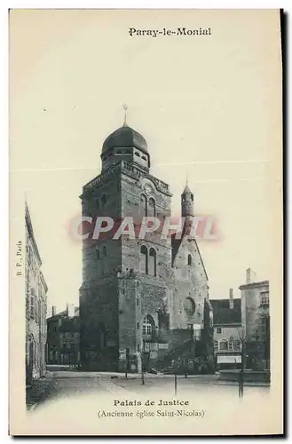 Cartes postales Palais de Justice Ancienne Eglise Saint Nicolas Paray le Monial