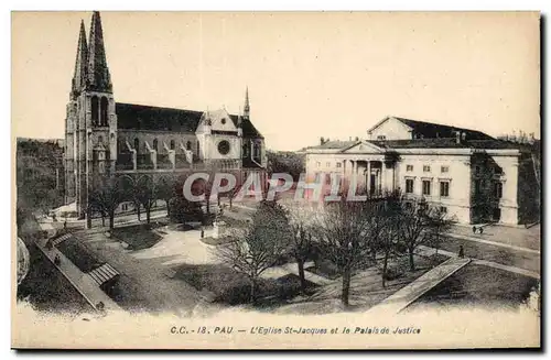 Cartes postales Palais de Justice Eglise St Jacques Pau