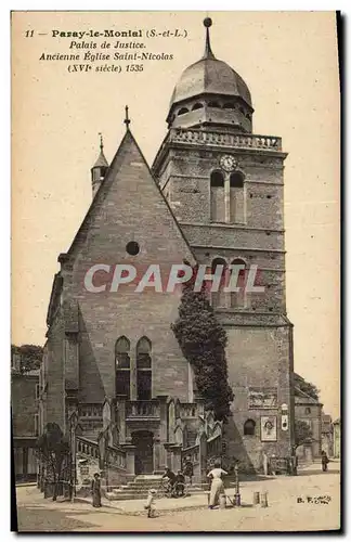 Ansichtskarte AK Palais de Justice Ancienne Eglise Saint Nicolas Paray le Monial