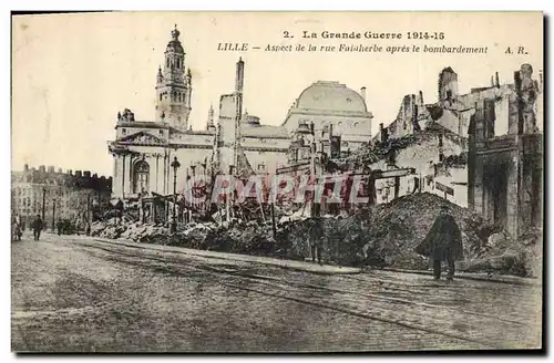 Ansichtskarte AK Militaria Lille Aspect de la rue Faidherbe apres les bombardement