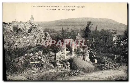 Ansichtskarte AK Militaria Environs de Verdun Une rue des Eparges